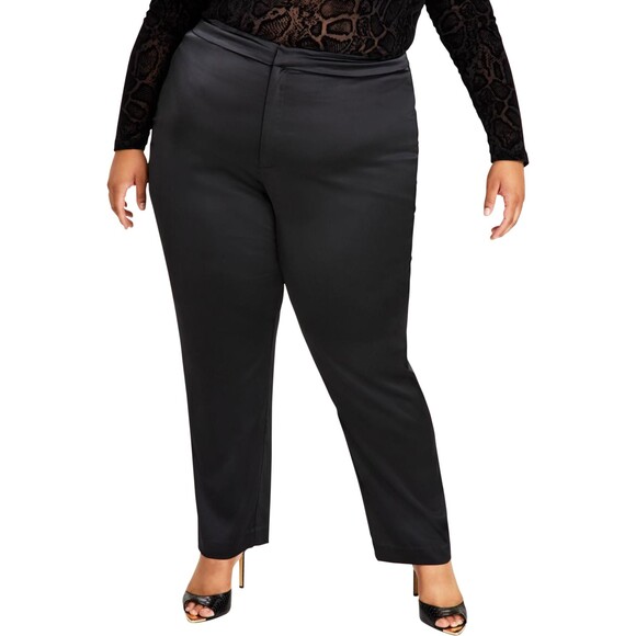 NINA PARKER Trendy Macy's Plus Size Satin Fitted Pants NEW WITH TAGS! Size 16W - Picture 1 of 8